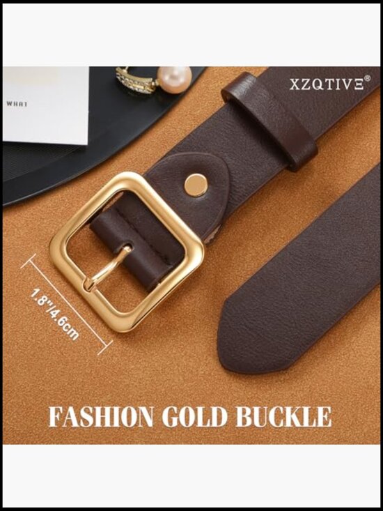 Women\'s PU Leather Belt with Square Buckle for Jeans Dresses main image 6